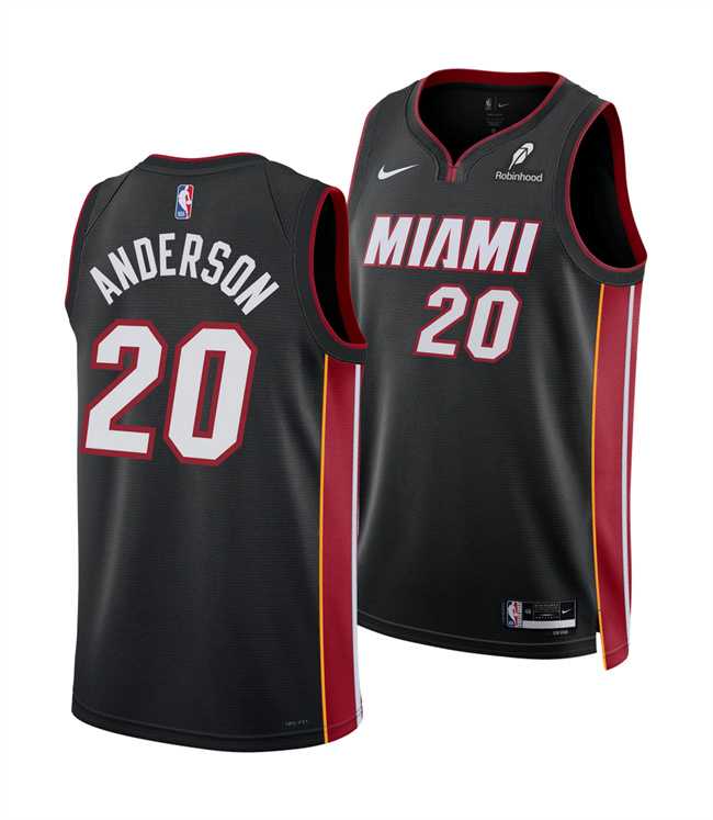Mens Miami Heat #20 Kyle Anderson Black 2025 Icon Edition Swingman Stitched Jersey Dzhi->miami heat->NBA Jersey